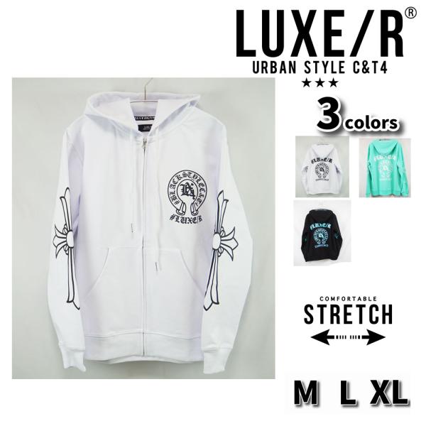 LUXE/R（ラグジュ） ジップアップ パーカー ラインストーン ストレッチ