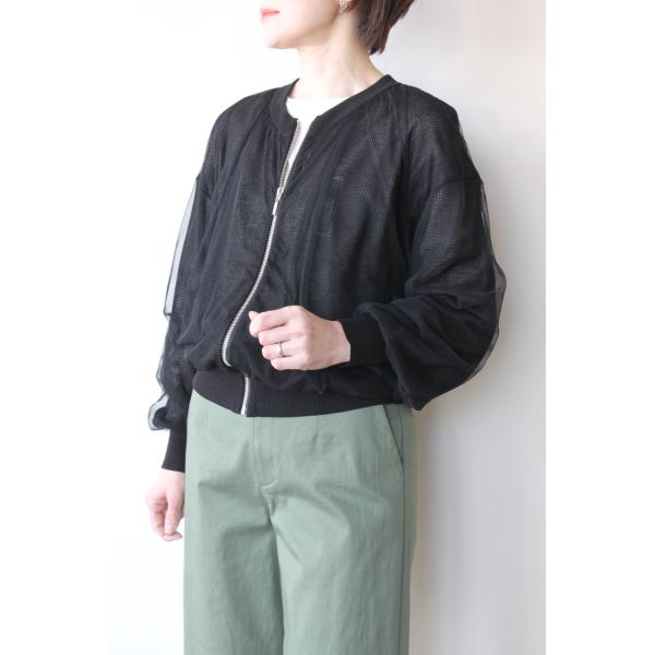 PASSIONE（パシオーネ） メッシュ＆チュールレイヤードブルゾン