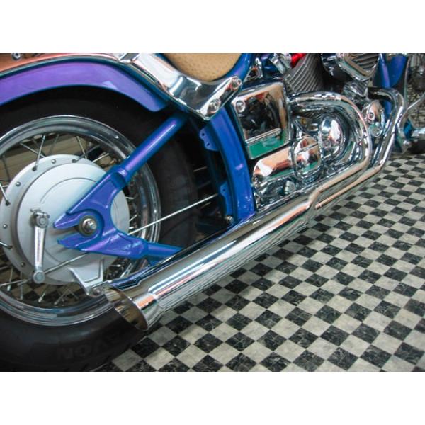 【送料無料ドラッグスター400 、クラシックFIケンテック2in1フレアマフラー webike02_20042364