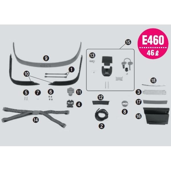 GIVI �W�r �y��C���i�z���t���N�^�[ [Z214] E460 ���t���N�^�[ �O��