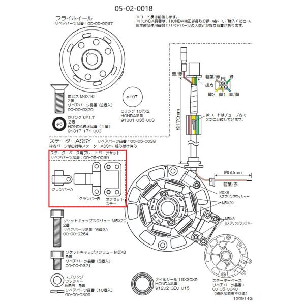 SP武川 SPタケガワ 【補修用パーツ】ステーターベース用プレートパーツセット ゴリラ モンキー HONDA ホンダ オルタネーター・ジェネレーター 電装系