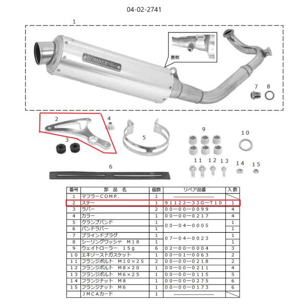 SP武川 SPタケガワ 【補修部品】マフラーステー/ADDRESS V125(キャタライザー付) アドレスV125 SUZUKI スズキ マフラーステー マフラー