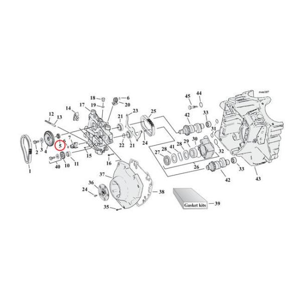MCS GV[GX JVtghCoMAXy[T[ySPACER CAM DRIVE GEARz SIZEFD287 INCH 01-05 DYNAG 01-06 SOFTAIL FLT(NU) GWp[c