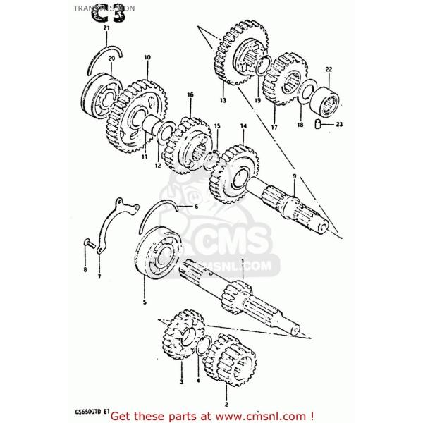 CMS V[GGX GEARC2ND &amp; 3RD DRIVE GS650G 1983 (D) USA (E03) GS650GL GS650GT (E01 E02 E04 E06) GS650M SUZUKI XYL ~bVEMA GW