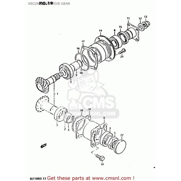 CMS V[GGX GEARCSECONDARY DRIVE BEVEL GS1100G 1982 (Z) GENERAL EXPORT (E01) 1983 (D) GS1100GK SUZUKI XYL ~bVEMA GWp[c