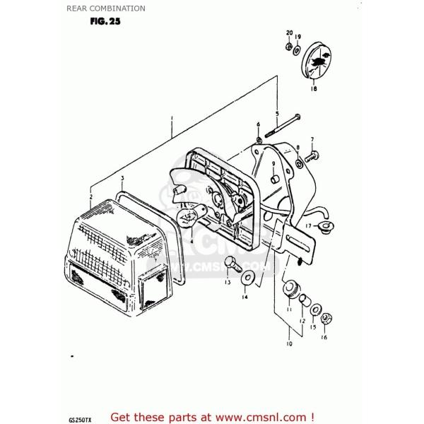 CMS V[GGX (35720-49130-999) LAMP UNITCREAR COMBINATION GS1000 1980 (T) USA (E03) 1981 (X) GS1100LT GS450L 1982 (Z) GS550L GS750L e[v