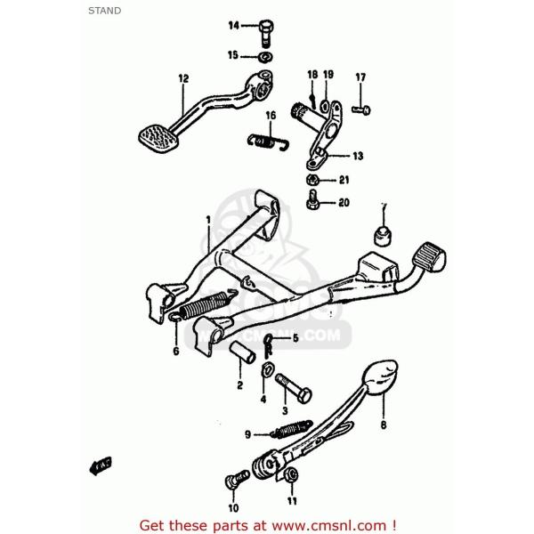 CMS �V�[�G���G�X (42100-08C00) STAND�CCENTER GS1000 1982 (Z) USA (E03) GS1100S 1983 (D) GS750A GS750T SUZUKI �X�Y�L �Z���^�[�X�^���h�E���C���X�^���h