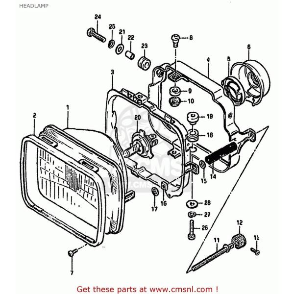 CMS �V�[�G���G�X (35100-49331-999) HEADLAMP ASSEMBLY GS1000 1982 (Z) USA (E03) GS1100S 1983 (D) GS750A SUZUKI �X�Y�L �w�b�h���C�g ���Η� �d���n