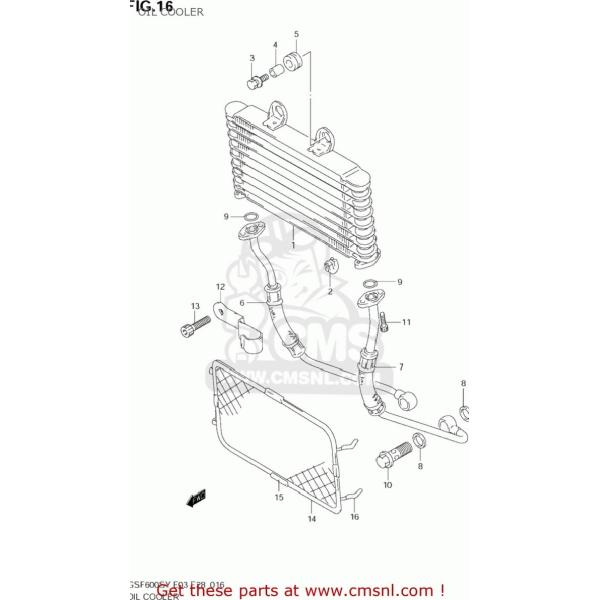 CMS V[GGX (1647026E40) HOSE COMPCOIL GSF600S BANDIT 2000 (Y) USA (E03) 2001 (K1) 2002 (K2) 2003 (K3) SUZUKI XYL ICN[[ p֘A