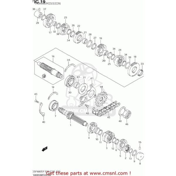 CMS �V�[�G���G�X (2760016G20112) CHAIN ASSEMBLY RK FS50MF0Z GSF600S BANDIT 2000 (Y) USA (E03) 2001 (K1) 2002 (K2) 2003 (K3) SUZUKI �X�Y�L �G���W��