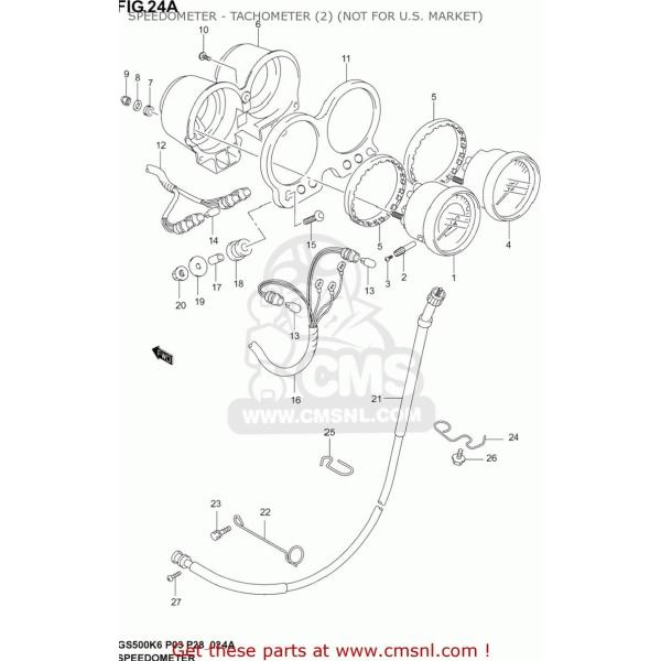 CMS V[GGX TACHOMETER GS500F 2004 (K4) USA (E03) 2005 (K5) 2006 (K6) 2007 (K7) 2008 (K8) 2009 (K9) SUZUKI XYL ^R[^[ dn