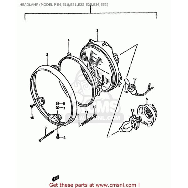 CMS �V�[�G���G�X (3510010D50999) HEADLAMP ASSY GSF400 1991 (M) (E02 E04 E16 E21 E22 E24 E25 E34 E53) 1992 (N) E30 1993 (P) SUZUKI �X�Y�L �w�b�h���C�g