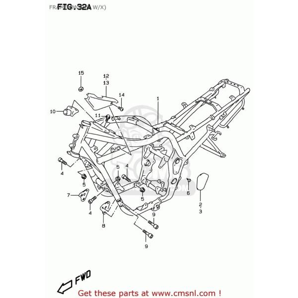 CMS �V�[�G���G�X FRAME(ORANGE) GSF600S BANDIT 1996 (T) USA (E03) 1997 (V) 1998 (W) 1999 (X) SUZUKI �X�Y�L �t���[��