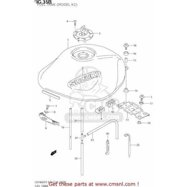 CMS �V�[�G���G�X (4410031F1033J) TANK ASSY�CFUEL(BLACK) GSF600S BANDIT 2000 (Y) USA (E03) 2001 (K1) 2002 (K2) 2003 (K3) SUZUKI �X�Y�L �K�\�����^���N