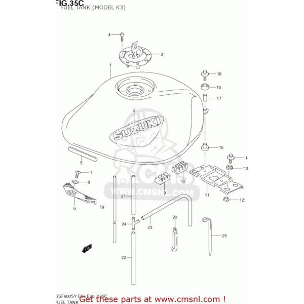 CMS �V�[�G���G�X TANK ASSY�CFUEL(YELLOW) GSF600S BANDIT 2000 (Y) USA (E03) 2001 (K1) 2002 (K2) 2003 (K3) SUZUKI �X�Y�L �K�\�����^���N �^���N�֘A �O��