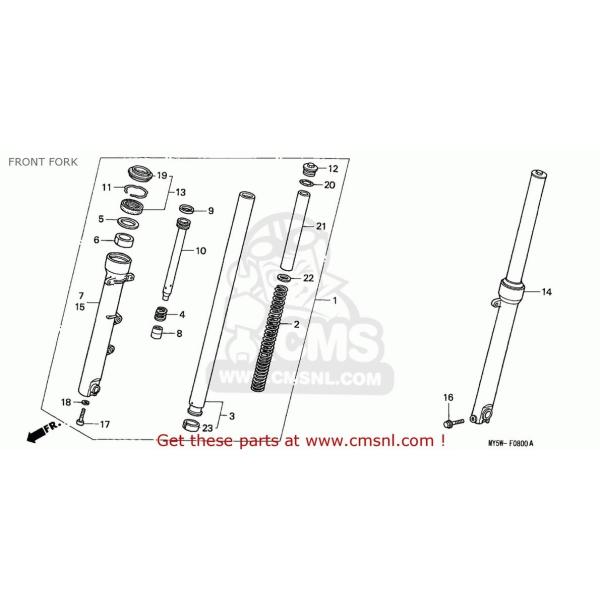 CMS V[GGX FORK ASSYCL FRONT CB500 1998 (W) AUSTRIA / 34P ENGLAND FRANCE GERMANY 50P ITALY NORTHERN EUROPE PORTUGAL SWITZERLAND 1999 (X)