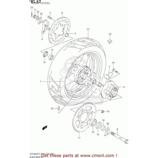 CMS �V�[�G���G�X (6411108F1135W) WHEEL�CREAR (17XMT4.50) GSF600S BANDIT 2000 (Y) USA (E03) 2001 (K1) 2002 (K2) 2003 (K3) SUZUKI �X�Y�L �z�C�[��