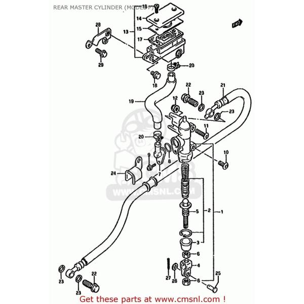 CMS V[GGX HOSECRR BRAKE GSF400 1991 (M) (E02 E04 E16 E21 E22 E24 E25 E34 E53) 1992 (N) E30 1993 (P) BANDIT USA (E03) CALIFORNIA (E03 E33)
