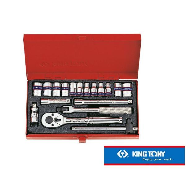 King tony �L���O�g�j�[ 19-Piece1�^4�h (1�^2�g) DR.Hexagon Socket Set (Metal Box) �Z�b�g�H��