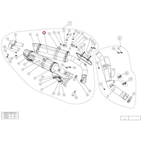 AKRAPOVIC AN|rb` yyAp[czM-HZ03205TL/2 muffler ti YZF-R1 YAMAHA }n CEėpTCT[ }t[
