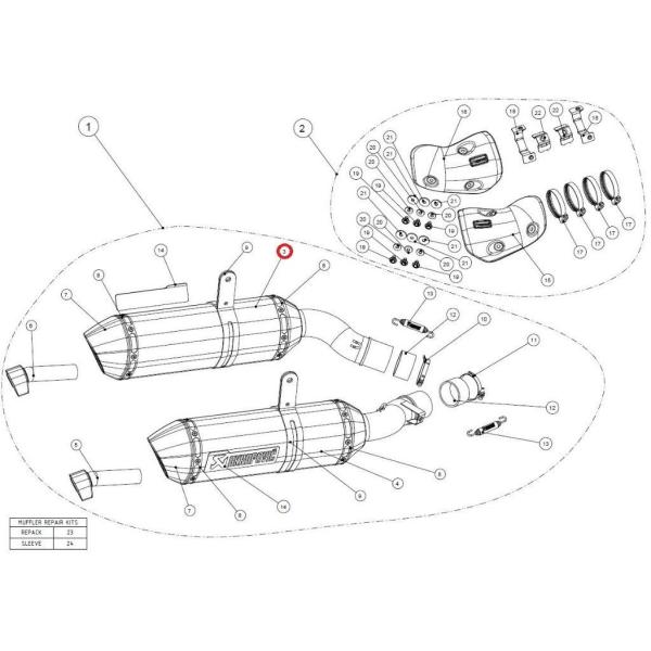 AKRAPOVIC AN|rb` yyAp[czM-HZ04202CL/2 muffler l ca NINJA1000 Z1000SX KAWASAKI JTL CEėpTCT[ }t[
