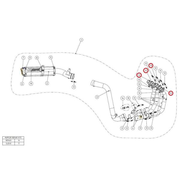 AKRAPOVIC AN|rb` yyAp[czP-72 inner sleeve SS CB1000R CBR600RR HONDA z_ }t[tW }t[