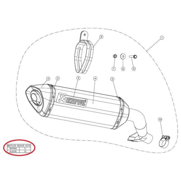 AKRAPOVIC AN|rb` yyAp[czP-RKS124RC35 muffler sleeve kit S1000R S1000RR 750S CB500F CBR400R CBR500R NC700S NC700X NC750X GSX-R1000