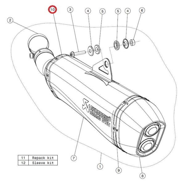 AKRAPOVIC AN|rb` yyAp[czP-TT43/1 belt ti for sleeve F650GS F700GS F800GS ADVENTURE F800GT F800R BMW }t[