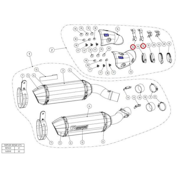 AKRAPOVIC AN|rb` yyAp[czP-X131 bracket SS NINJA1000 Z1000 Z1000SX KAWASAKI JTL }t[Xe[ }t[