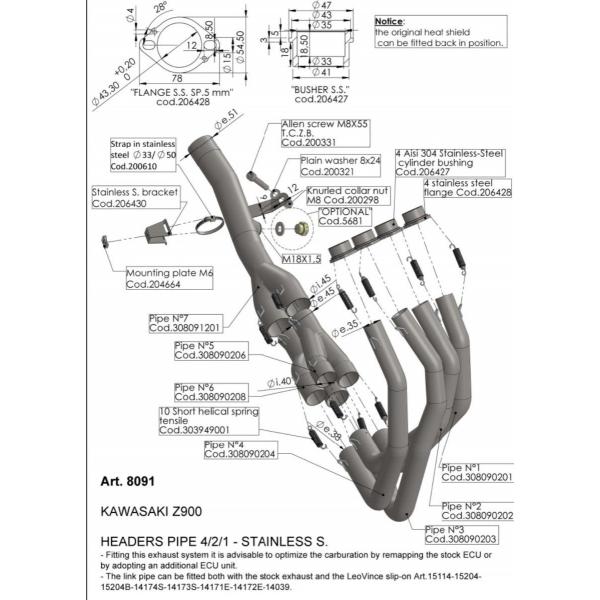 LeoVince Ir` HEADERS PIPES Z 900 KAWASAKI JTL GL][XgpCv }t[