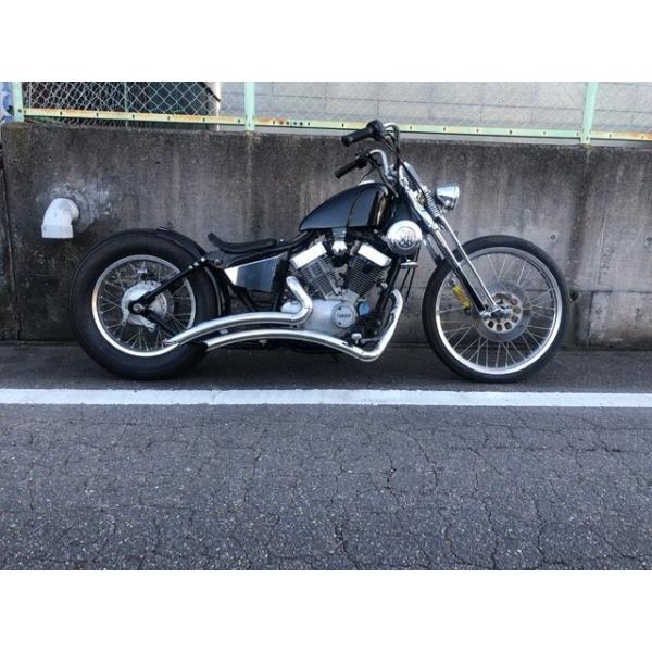 ビラーゴ250 ショートドラッグパイプマフラー XV250 部品屋k&w 3DM ビラーゴ250 ショートドラッグパイプマフラー XV250 部品屋k&w 3DM