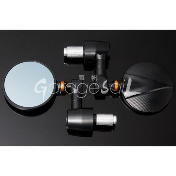 GarageSaiL �K���[�W�Z�C�� S series CNC Circle Bar end Mirror �J���[�FBlack �~���[ �n���h��