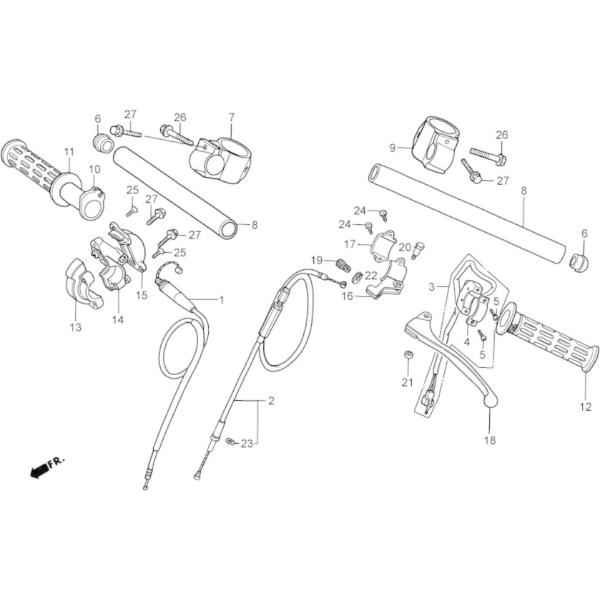 HRC �G�C�`�A�[���V�[ �n���h���p�C�v�L���b�v RS125R HONDA �z���_ �o�[�G���h �n���h��