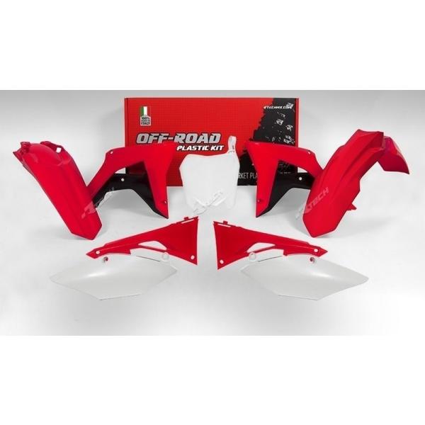 RACETECH ���[�X�e�b�N �v���X�`�b�N�L�b�g OEM �J���[ (2017) ���b�h�^�u���b�N�^�z���C�g �z���_ CRF450R CRF 250 R  450 HONDA �t���J�E���E�O���Z�b�g �O��