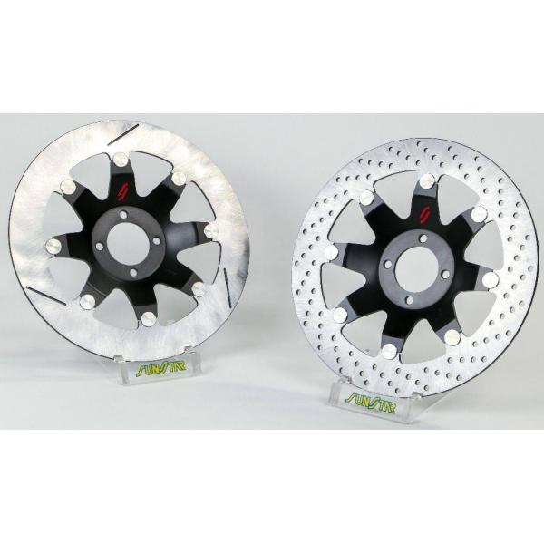 サンスター製 SR400用 社外フロントディスクローター 320mm 6穴 美品 indies-mc_sns-em207-bk
