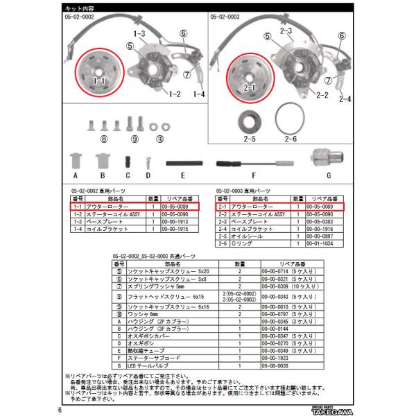 武川軽量フライホイール　カブ SPECIAL PARTS TAKEGAWA / スーパーストリートアウターローターキット