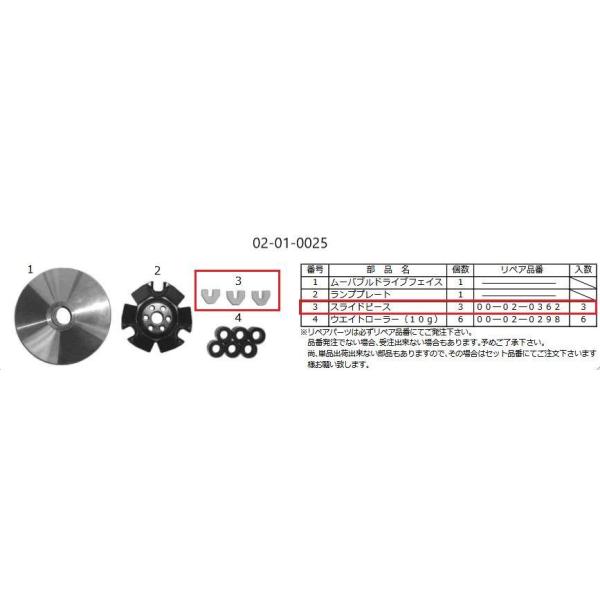 SP武川 SPタケガワ 【補修部品】スライドピースセット(3個入り) スライドピース スクーター駆動系 駆動系