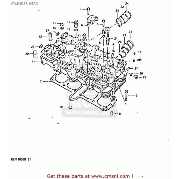 CMS V[GGX HEAD ASSYCCYLINDER GS1100E 1982 (Z) USA (E03) 1983 (D) GS1100ES GS1100S SUZUKI XYL ̑GWp[cIvVECi