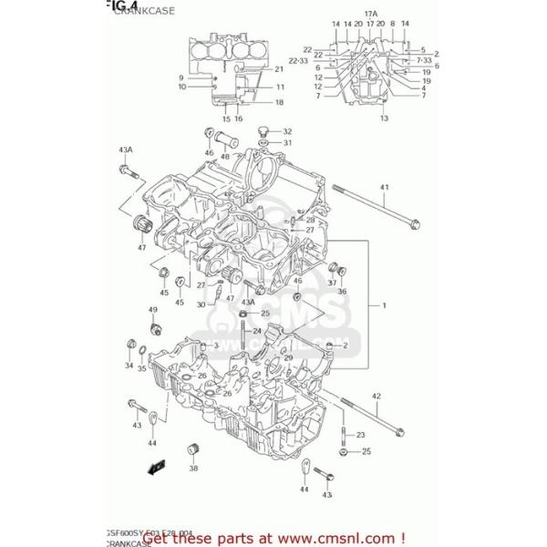 CMS �V�[�G���G�X (11300-31893) CRANKCASE SET GSF600S BANDIT 2000 (Y) USA (E03) 2001 (K1) 2002 (K2) 2003 (K3) SUZUKI �X�Y�L �N�����N�P�[�X �G���W��