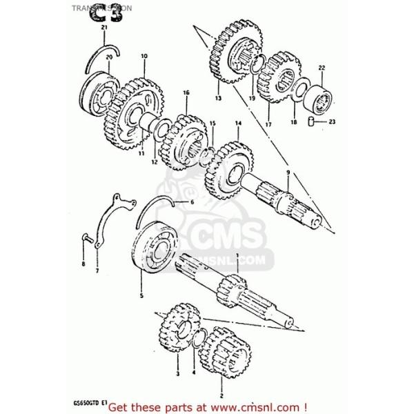 CMS V[GGX GEARC2ND &amp; 3RD DRIVE GS650G 1983 (D) USA (E03) GS650GL GS650GT (E01 E02 E04 E06) GS650M SUZUKI XYL ~bVEMA GW