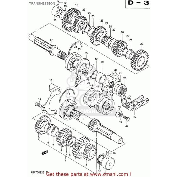 CMS V[GGX GEARC1ST DRIVEN(NTF35) GS750E 1983 (D) USA (E03) GS750ES SUZUKI XYL ~bVEMA GWp[c GW