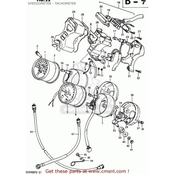 CMS V[GGX (34210-45360) TACHOMETER GS500E 1982 (Z) GENERAL EXPORT (E01) 1983 (D) SUZUKI XYL ^R[^[ [^[ECWP[^[֌W