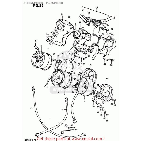CMS V[GGX (34210-45360) TACHOMETER GS650E 1981 (X) USA (E03) 1982 (Z) GS650G GS650GL GS750T 1983 (D) SUZUKI XYL ^R[^[ dn