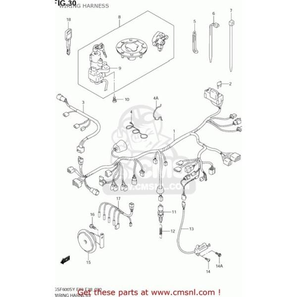 CMS �V�[�G���G�X LOCK SET GSF600S BANDIT 2000 (Y) USA (E03) 2001 (K1) 2002 (K2) 2003 (K3) SUZUKI �X�Y�L �L�[�V�����_�[�E�� �X�C�b�`�E�n�[�l�X�֌W