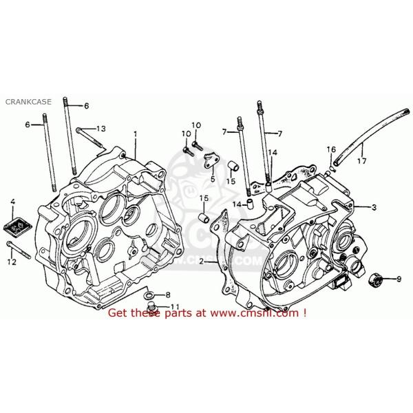 CMS V[GGX (11100-GCR-000) CRANKCASE COMPCR. CB50F BELGIUM CB50J AUSTRIA ENGLAND GENERAL EXPORT / KPH MPH GERMANY HONDA z_ NNP[X