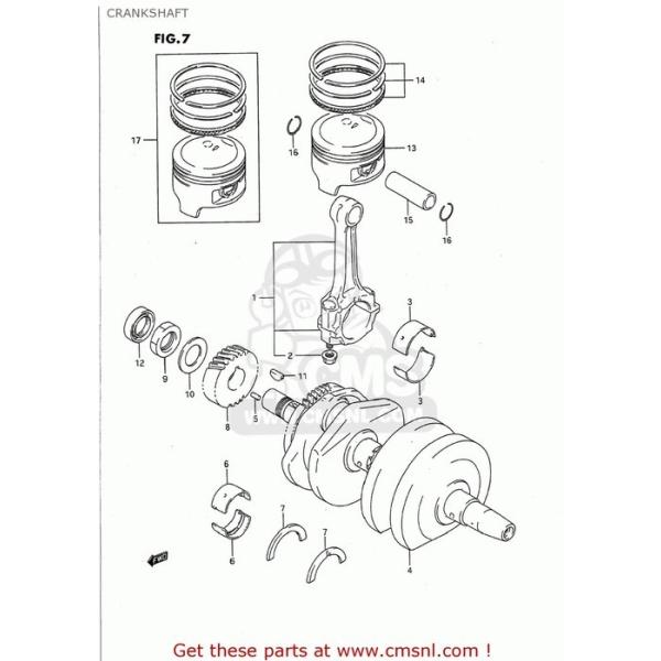 CMS �V�[�G���G�X (12220-01D02) CRANKSHAFT GS500E 1989 (K) USA (E03) 1990 (L) 1991 (M) 1992 (N) 1993 (P) 1994 (R) 1995 (S) 1996 (T) SUZUKI �X�Y�L