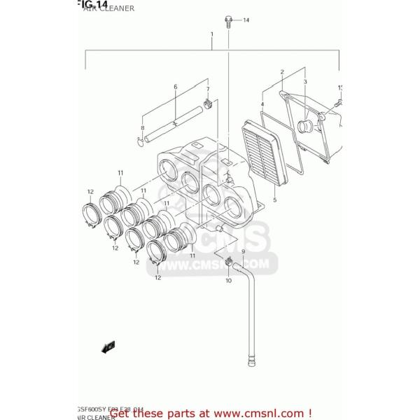CMS �V�[�G���G�X CLEANER ASSY�CAIR GSF600S BANDIT 2000 (Y) USA (E03) 2001 (K1) 2002 (K2) 2003 (K3) SUZUKI �X�Y�L �z�C�֘A �G���W��