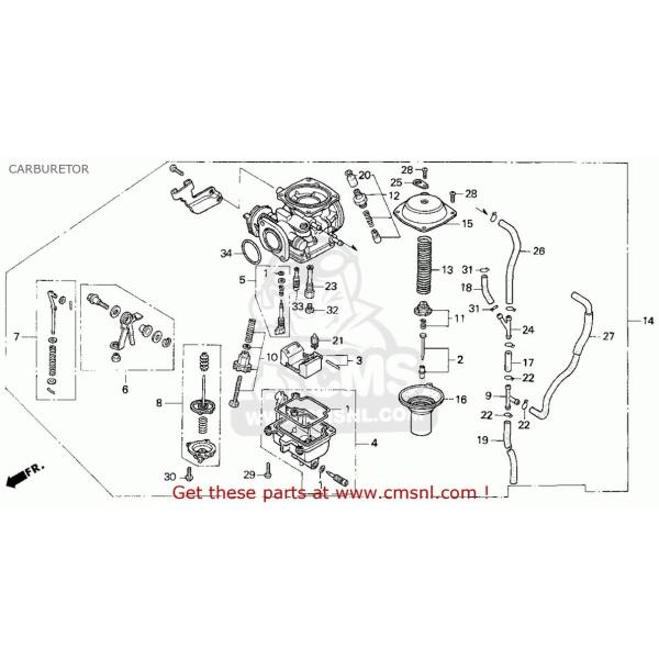 CMS �V�[�G���G�X (16100KBG731) CARBURETOR (VE36A A) CB250 NIGHTHAWK 1990 (L) USA 1991 (M) 1992 (N) 1993 (P) 1994 (R) 1995 (S) 1996 (T) 1997 (V)