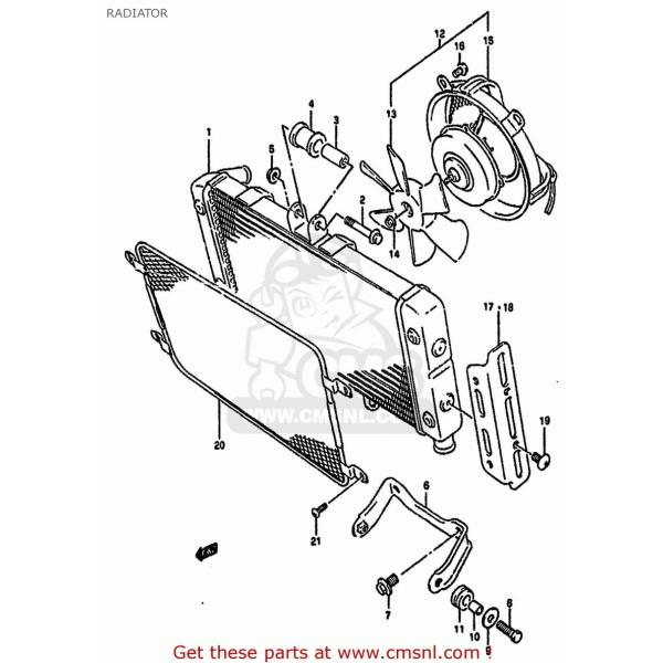 CMS V[GGX FAN ASSYCRADIATOR GSF400 1991 (M) (E02 E04 E16 E21 E22 E24 E25 E34 E53) 1992 (N) E30 1993 (P) BANDIT USA (E03) CALIFORNIA (E03 E33)