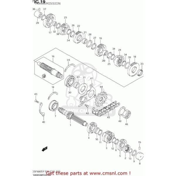 CMS �V�[�G���G�X (2760016G20112) CHAIN ASSEMBLY RK FS50MF0Z GSF600S BANDIT 2000 (Y) USA (E03) 2001 (K1) 2002 (K2) 2003 (K3) SUZUKI �X�Y�L �G���W��